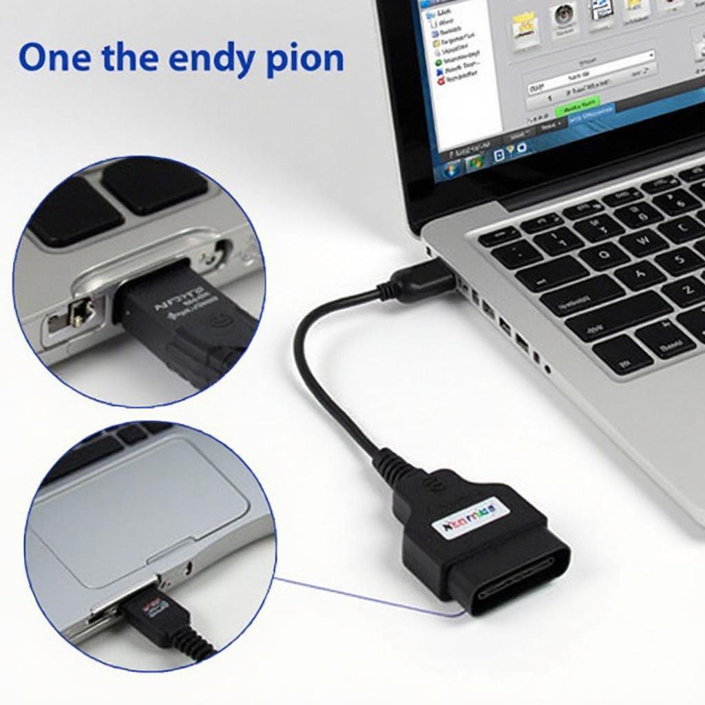 OBD2 Cable Connected to a Laptop