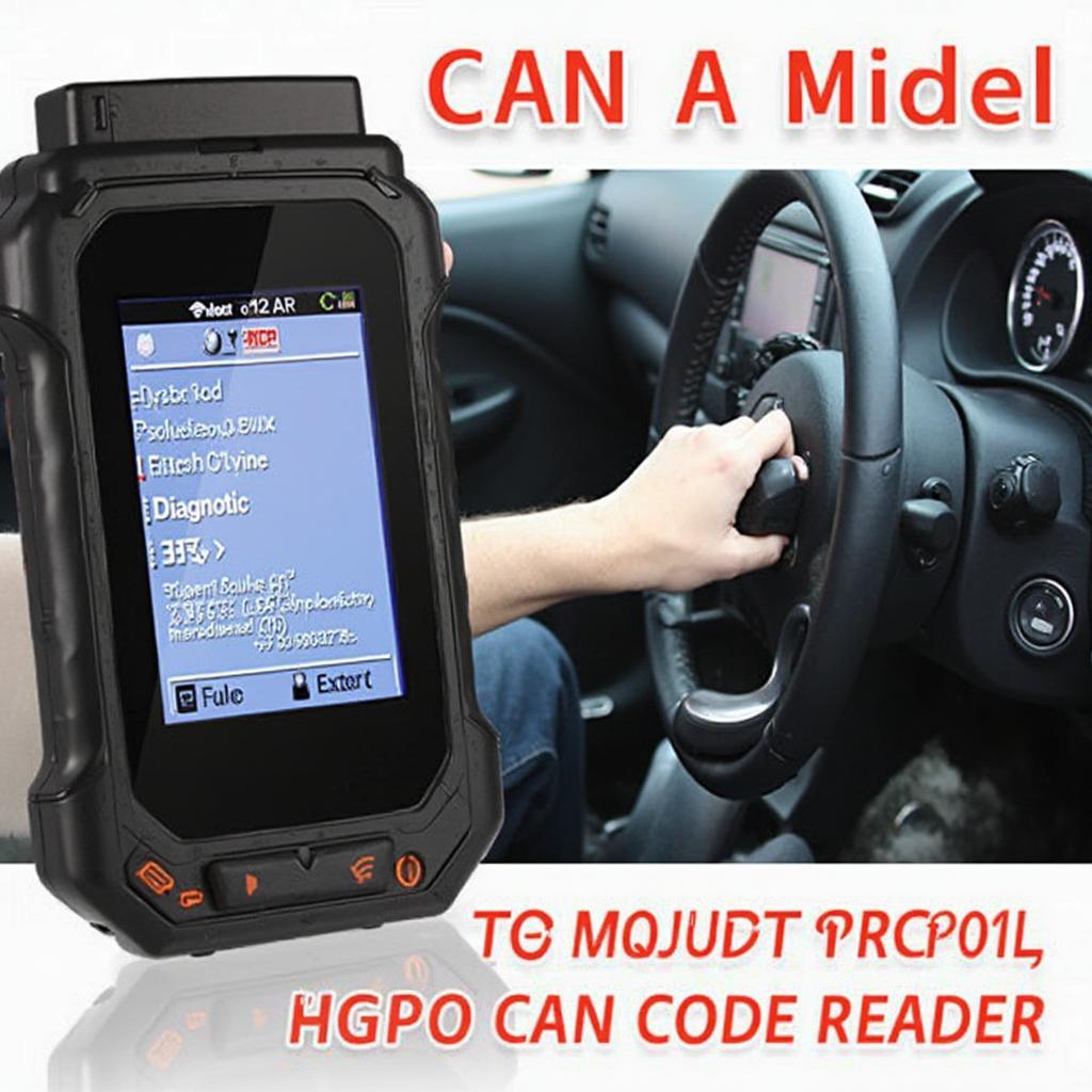 OBD2 CAN Code Reader Connected to a Car's Diagnostic Port