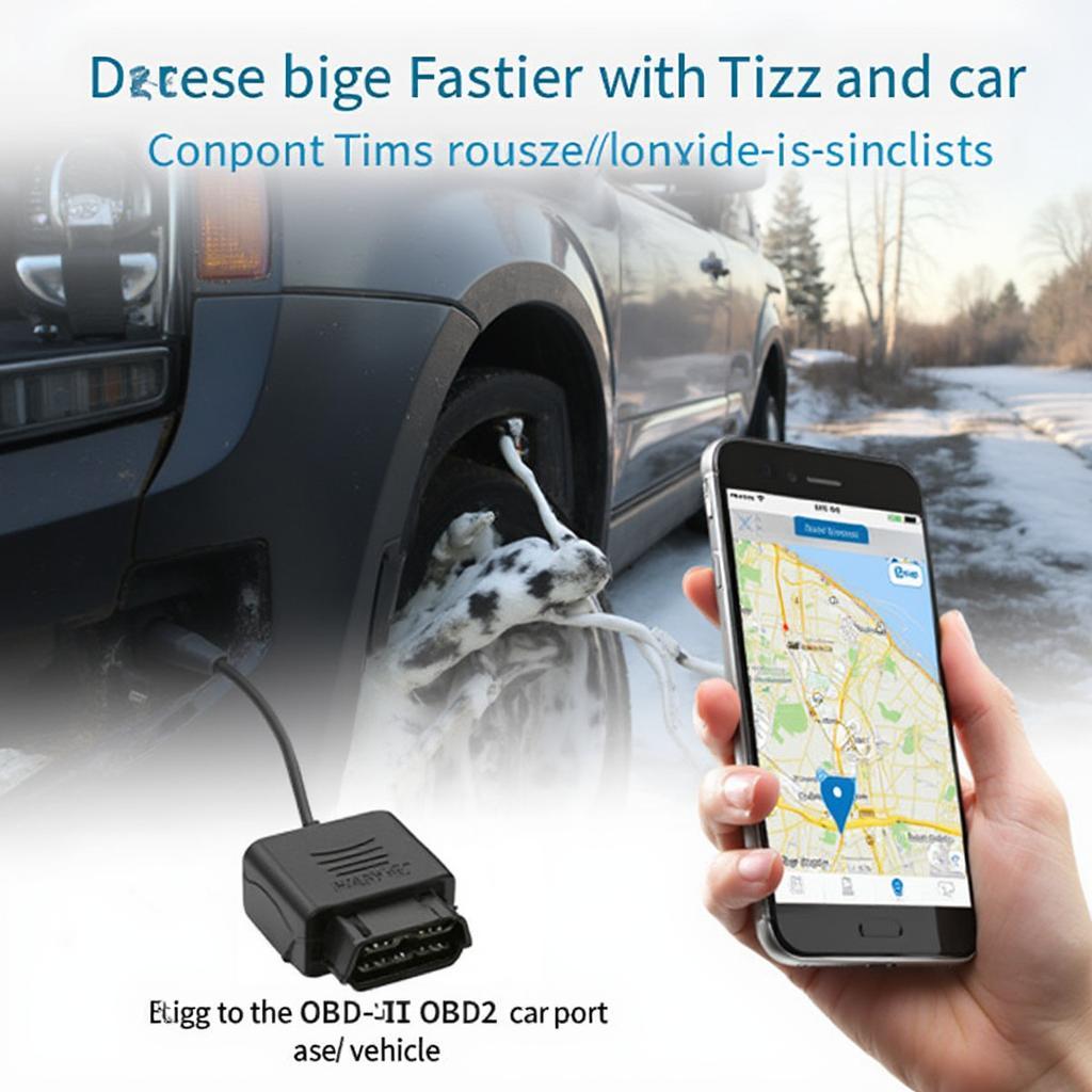 OBD2 Car Tracker Connected to Car