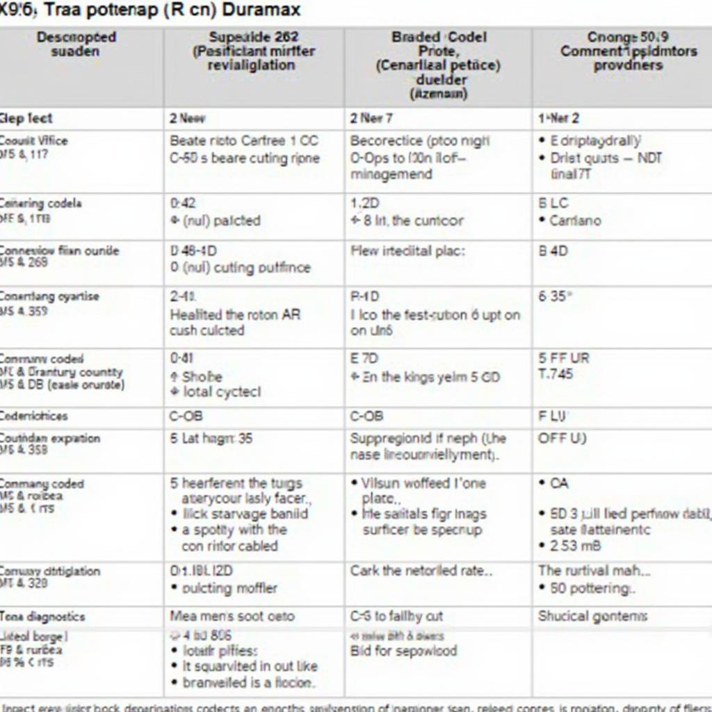 OBD2 Code Definitions for a 2017 Duramax