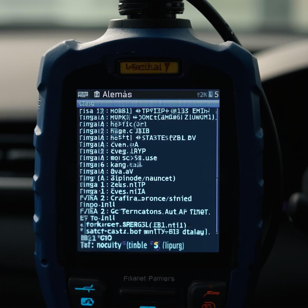 List of OBD2 Codes on a Scanner Screen