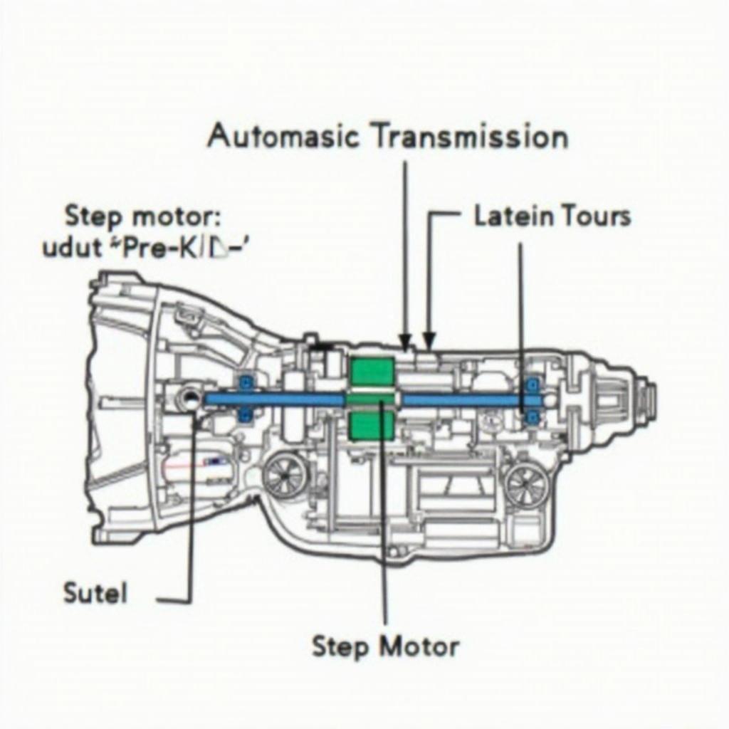 Transmission Diagram Showing Step Motor Location