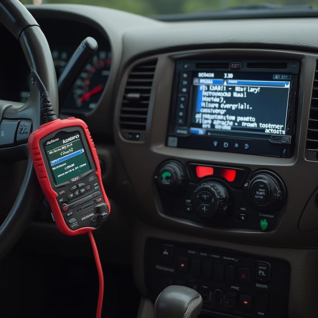 OBD2 Code Reader Connected to a 2006 Chevy Trailblazer