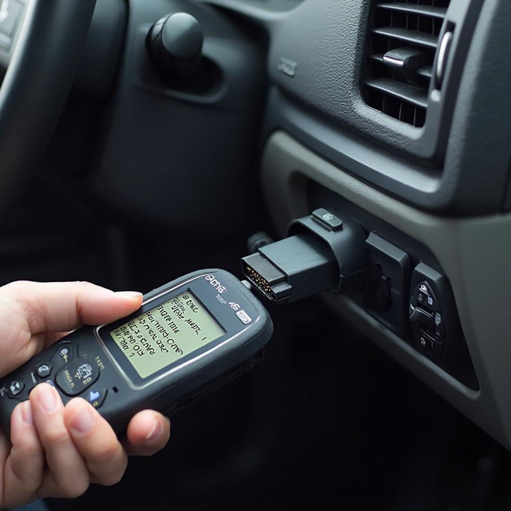 OBD2 Code Reader Connected to a Volvo