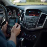 OBD2 Code Reader Displaying Diagnostic Trouble Codes for a 2014 Chevy Cruze