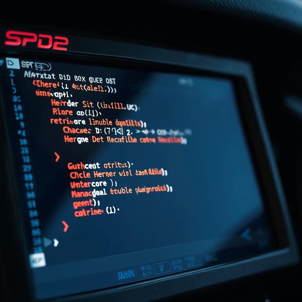 OBD2 Code Reader Displaying an Error Code