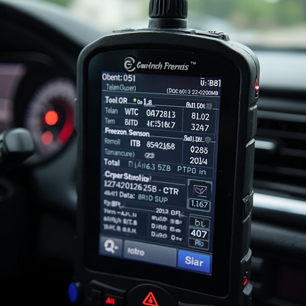 OBD2 Code Reader Displaying Information