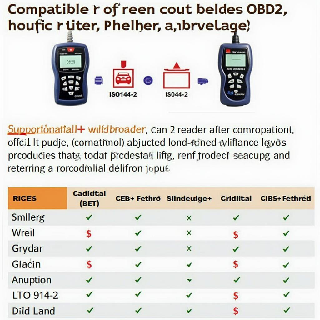 OBD2 Code Reader ISO9141-2 Compatibility Chart