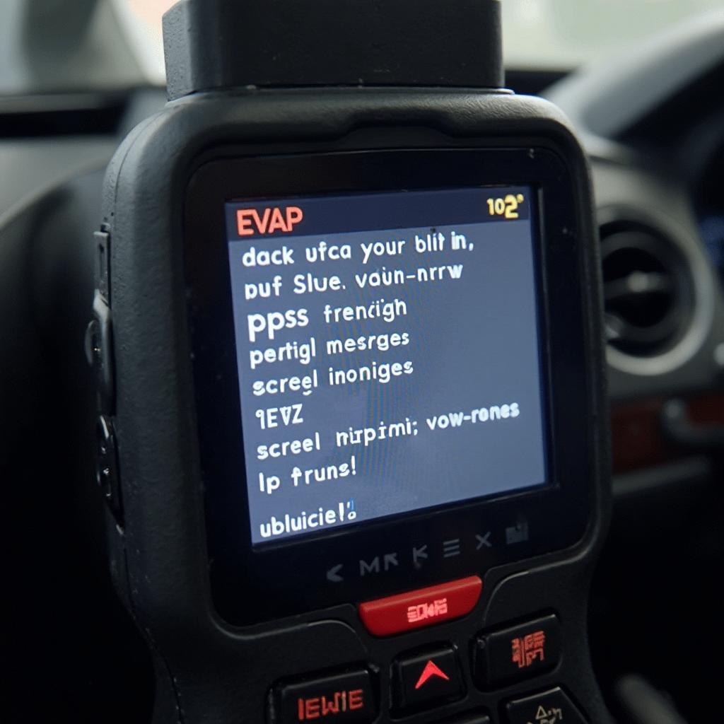 OBD2 Code Reader Displaying EVAP Code