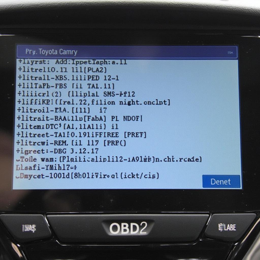 OBD2 Codes for a 2018 Toyota Camry