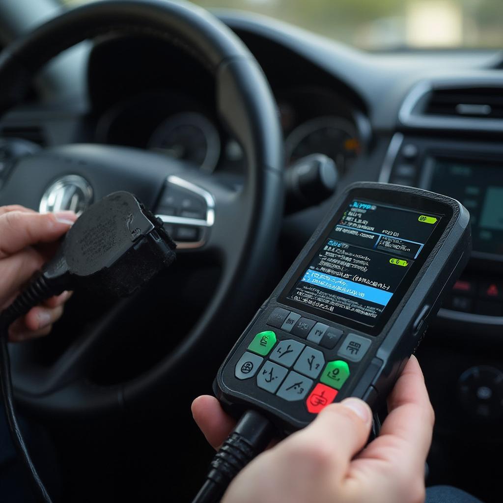 OBD2 Codes Reader Connected to a Car