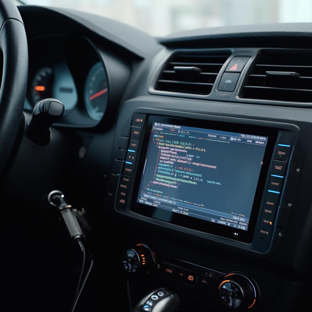 OBD2 Coding Writer Connected to Car