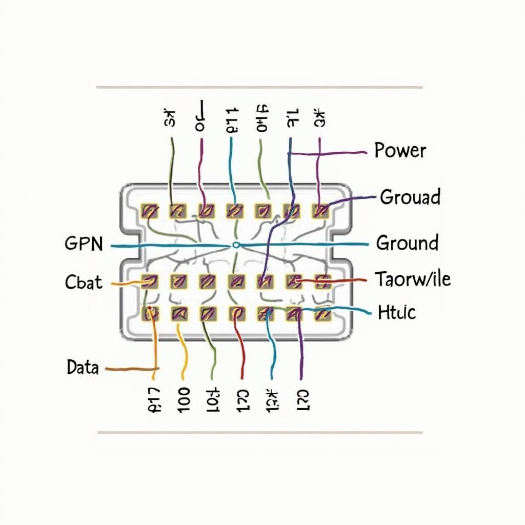 OBD2 Connector 16 Pin Diagram with labels