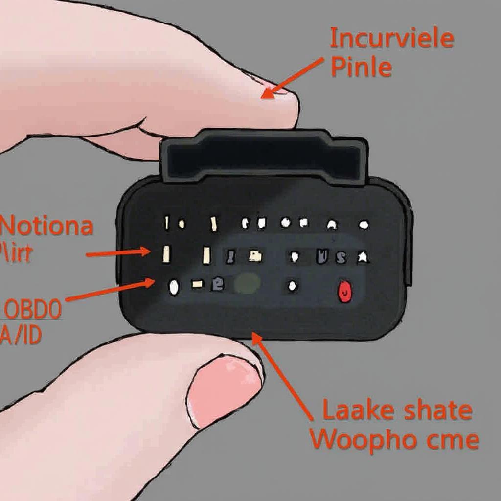 OBD2 Connector highlighting the ignition on pin