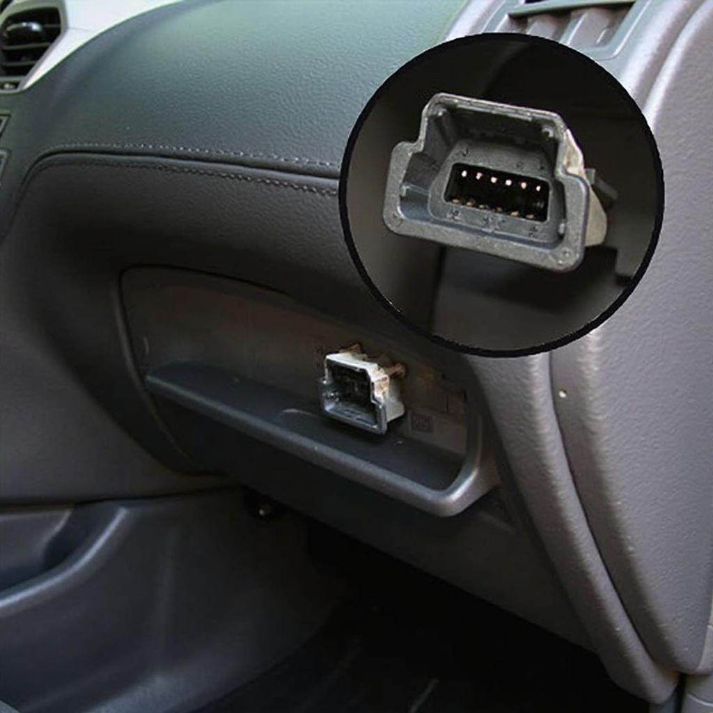 OBD2 Connector Location under the Dashboard