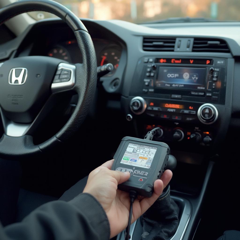 OBD2 Data Logger Connected to a Honda Civic