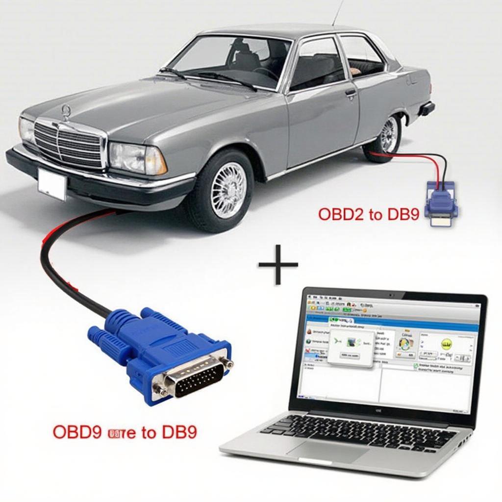 OBD2 DB9 Adapter In Use