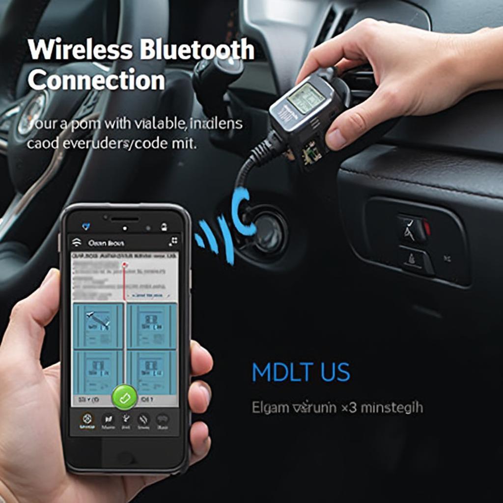 OBD2 Device Connected to Smartphone via Bluetooth