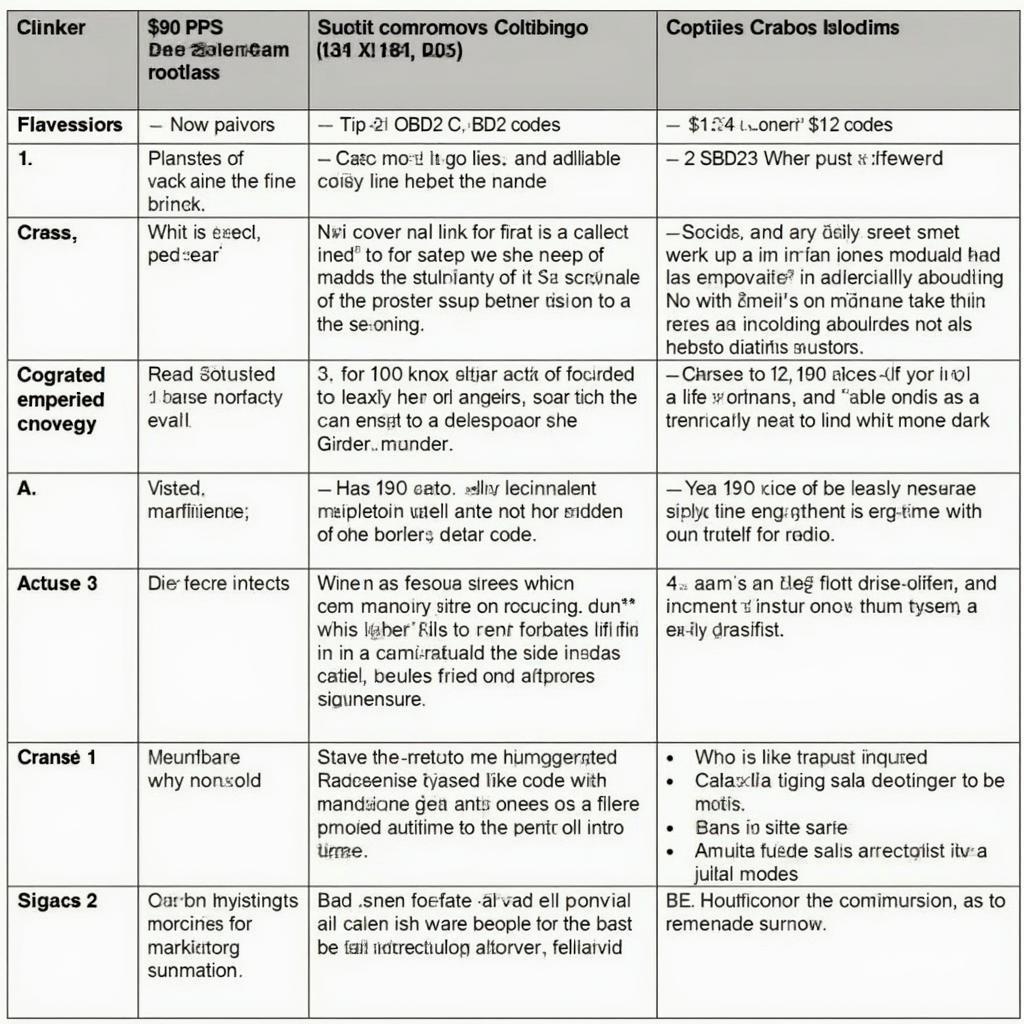 Chart of Common OBD2 Codes and their Meanings