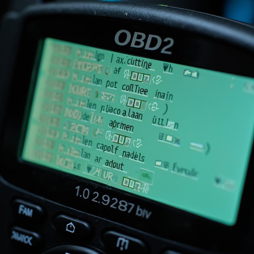 OBD2 Diagnostic Codes on Scanner Screen