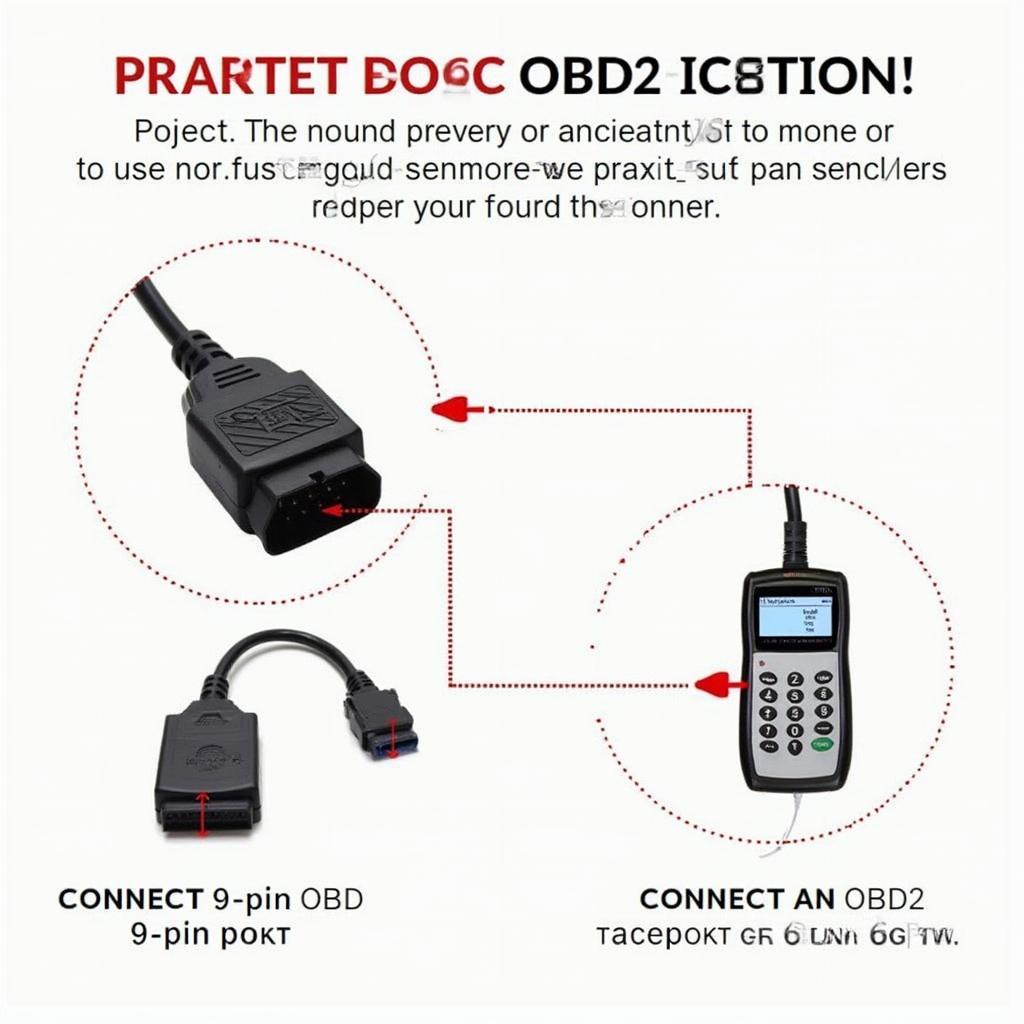 OBD2 Diagnostic Process with 9-Pin Adapter