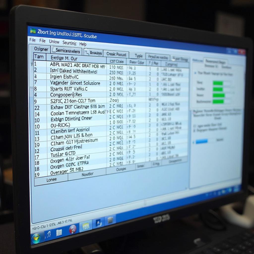 OBD2 Diagnostic Software Displaying Vehicle Data