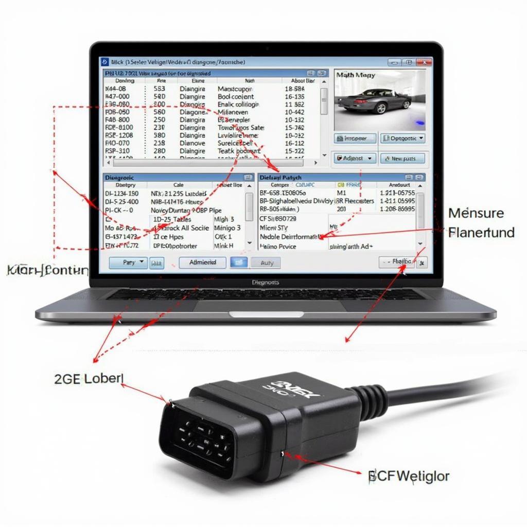 OBD2 Diagnostic Software Interface on a Laptop