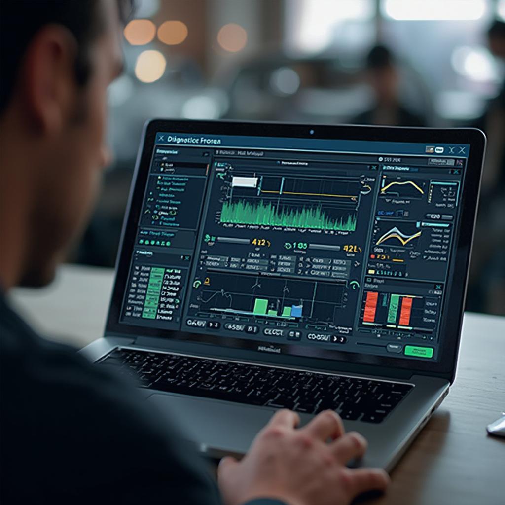 OBD2 Diagnostic Software Running on a Laptop