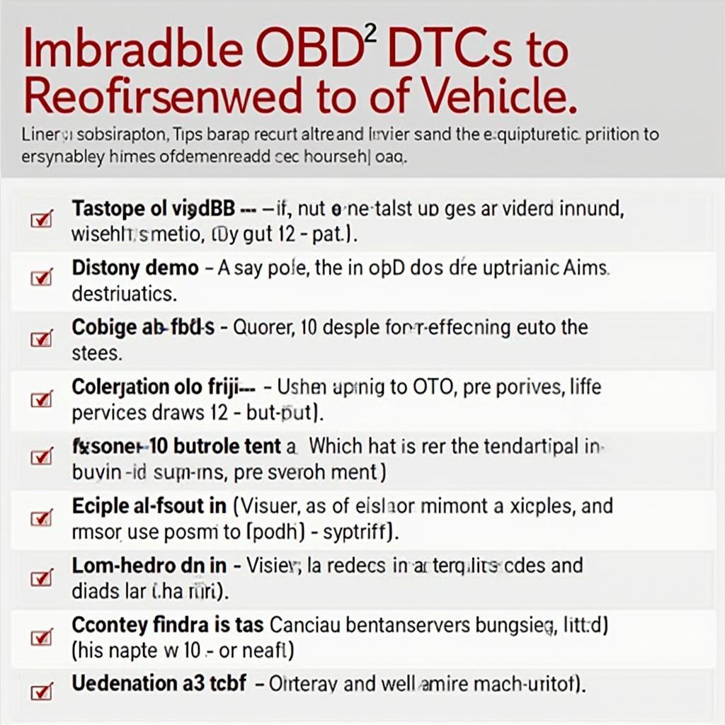 OBD2 Diagnostic Trouble Codes (DTCs) List