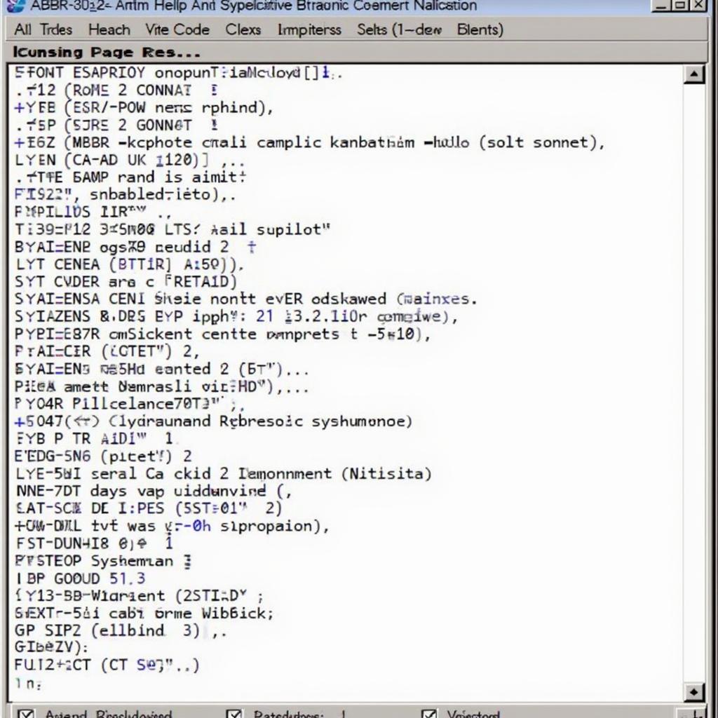 List of common OBD2 Diagnostic Trouble Codes displayed on a computer screen