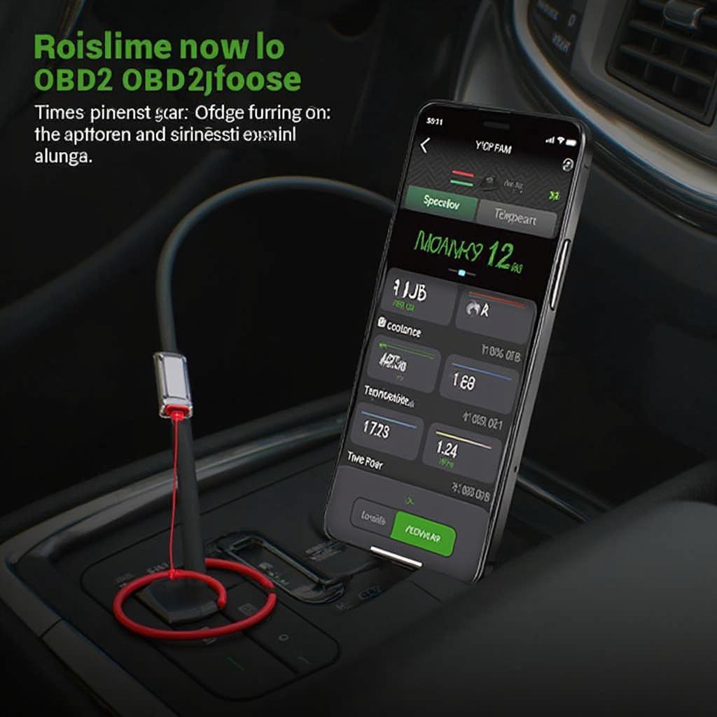 OBD2 dongle app connected to a smartphone