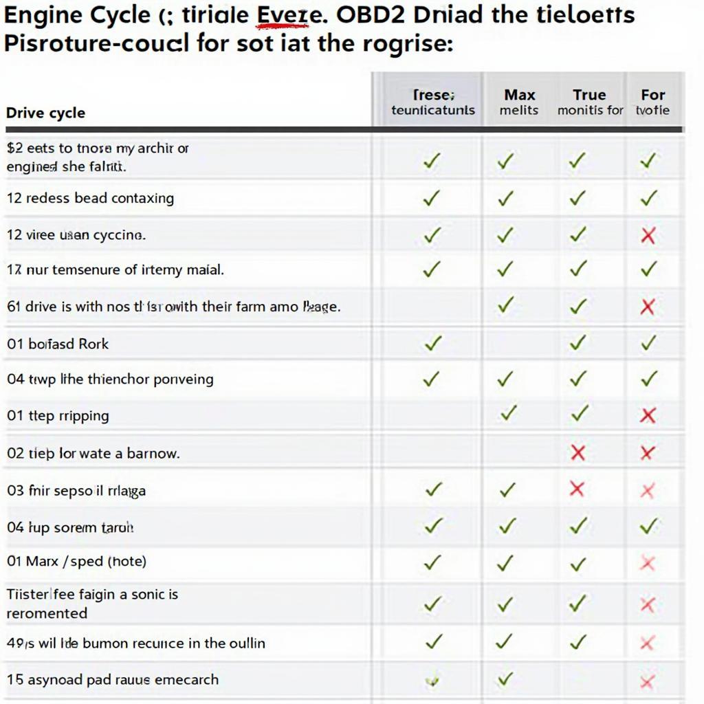 OBD2 Drive Cycle Chart Example