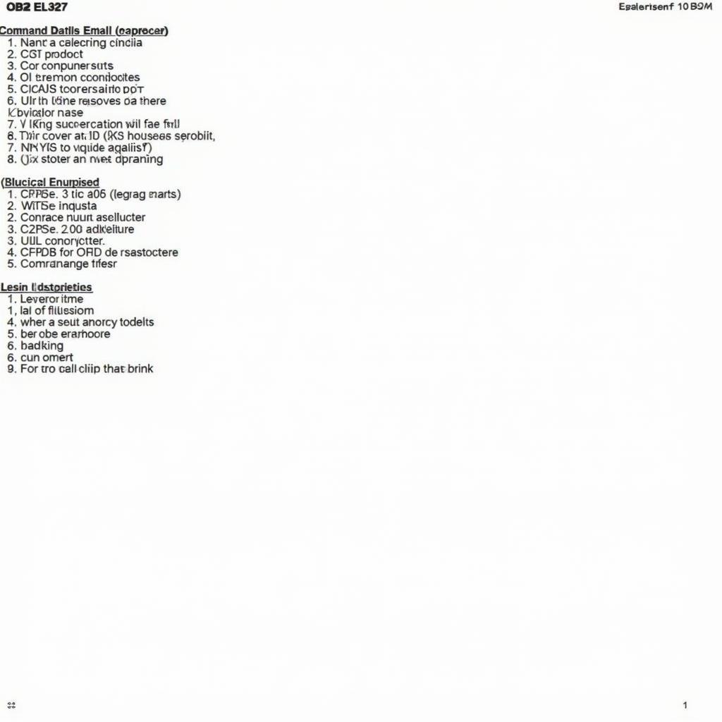 OBD2 ELM327 PDF Command List Example