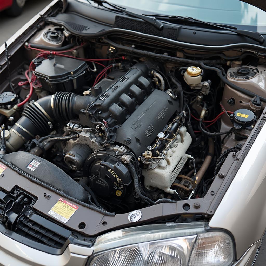 OBD2 Engine Installed in an OBD1 Civic Engine Bay