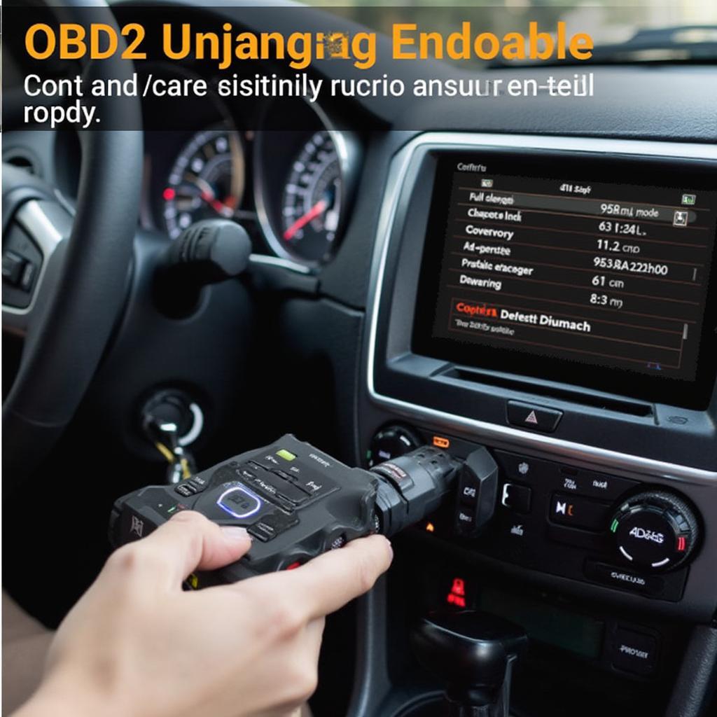 OBD2 Enhanced Scanner Connected to Car