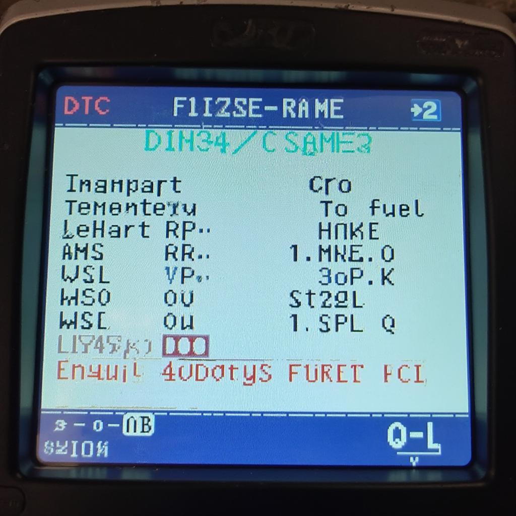 Example of OBD2 Freeze Frame Data