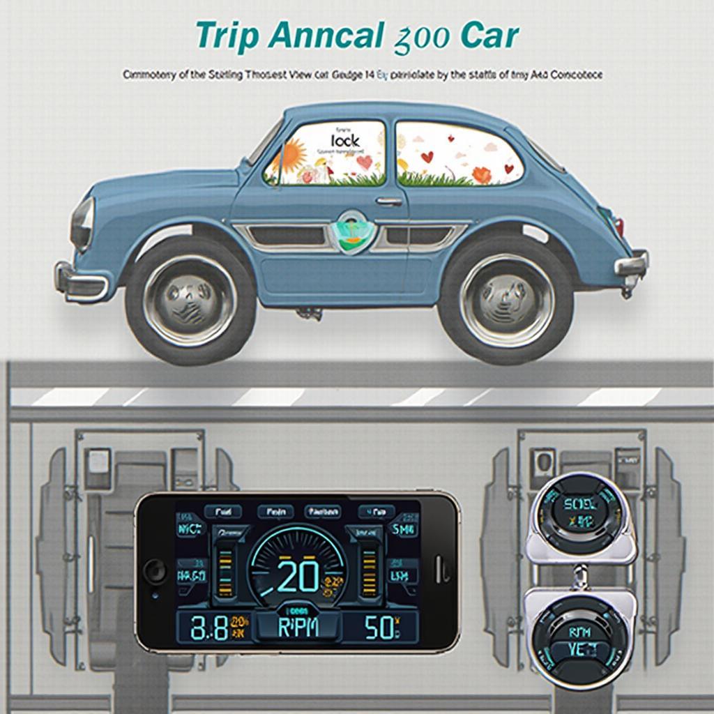 OBD2 Gauges App Display on Smartphone