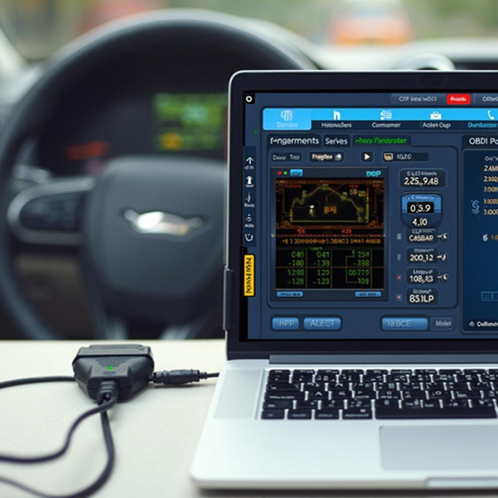 OBD2 Interface Program Basics: Connecting a laptop to a car's OBD2 port using an interface cable.