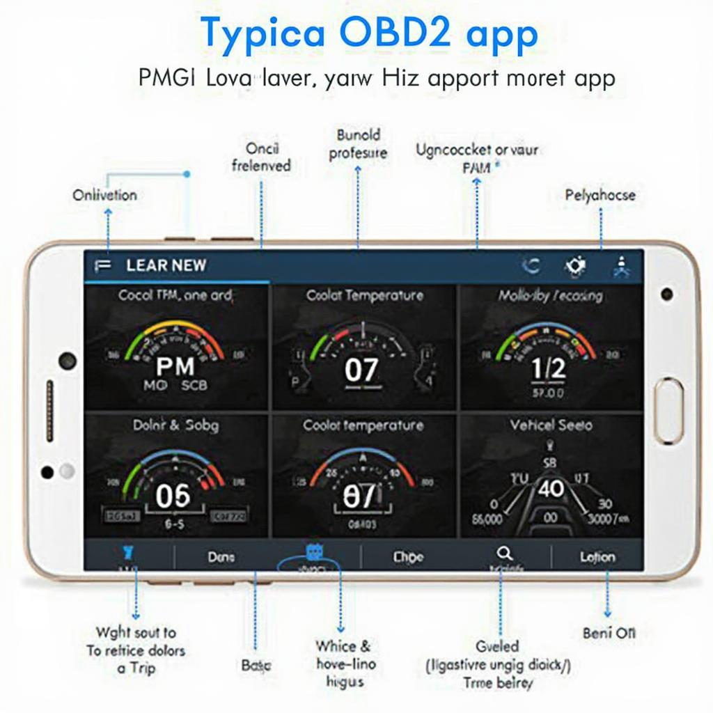 OBD2 Live Data on Android App Interface