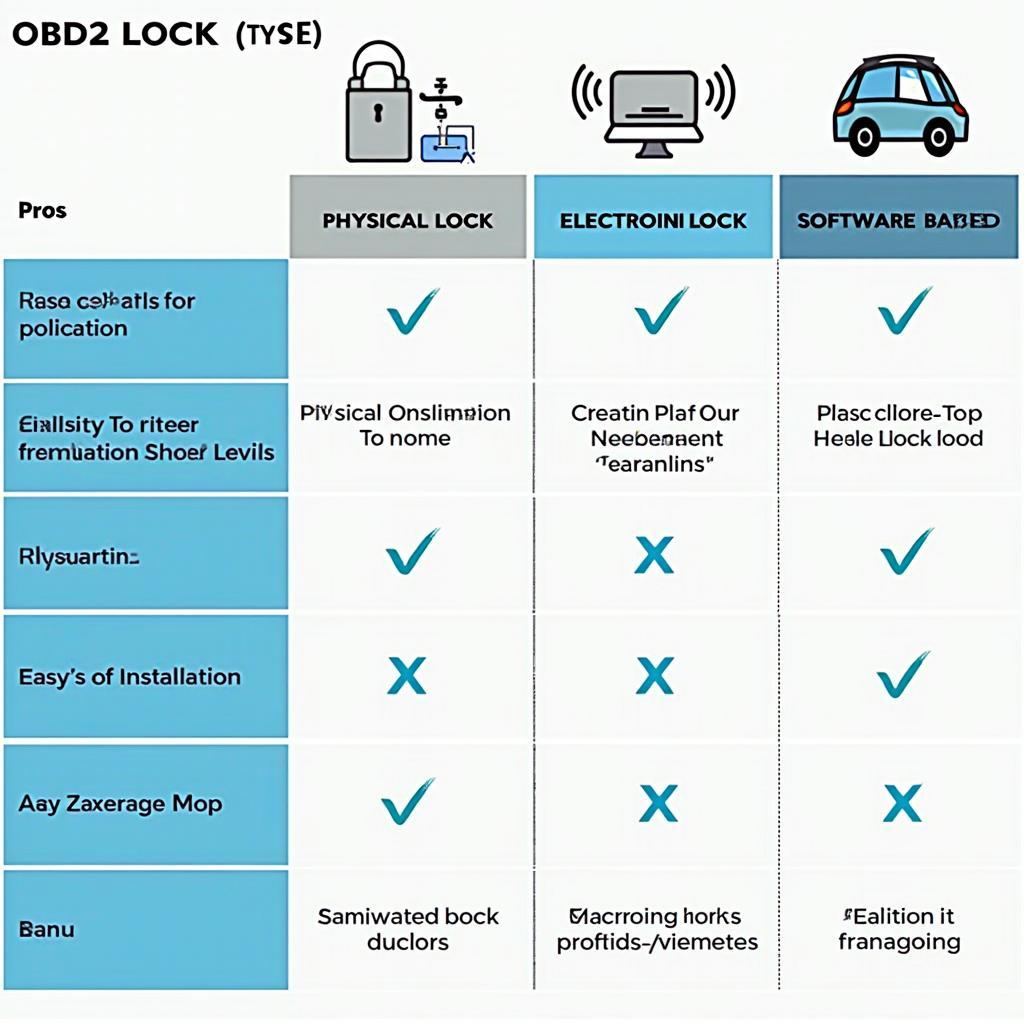 OBD2 Lock Types Comparison Chart