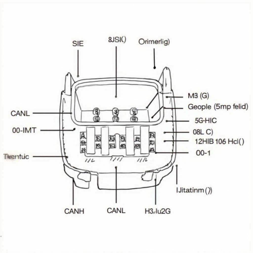 OBD2 Male to 9-Pin J1939 Connector Pinout Diagram