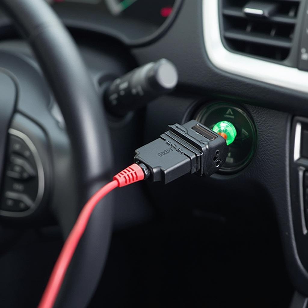 OBD2 Memory Saver Connected to Car