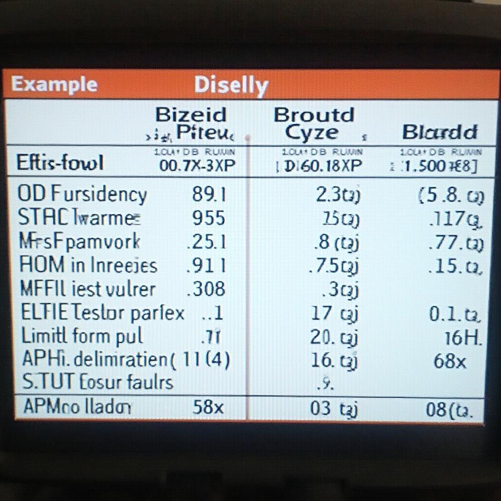 OBD2 Mode 6 Data Example