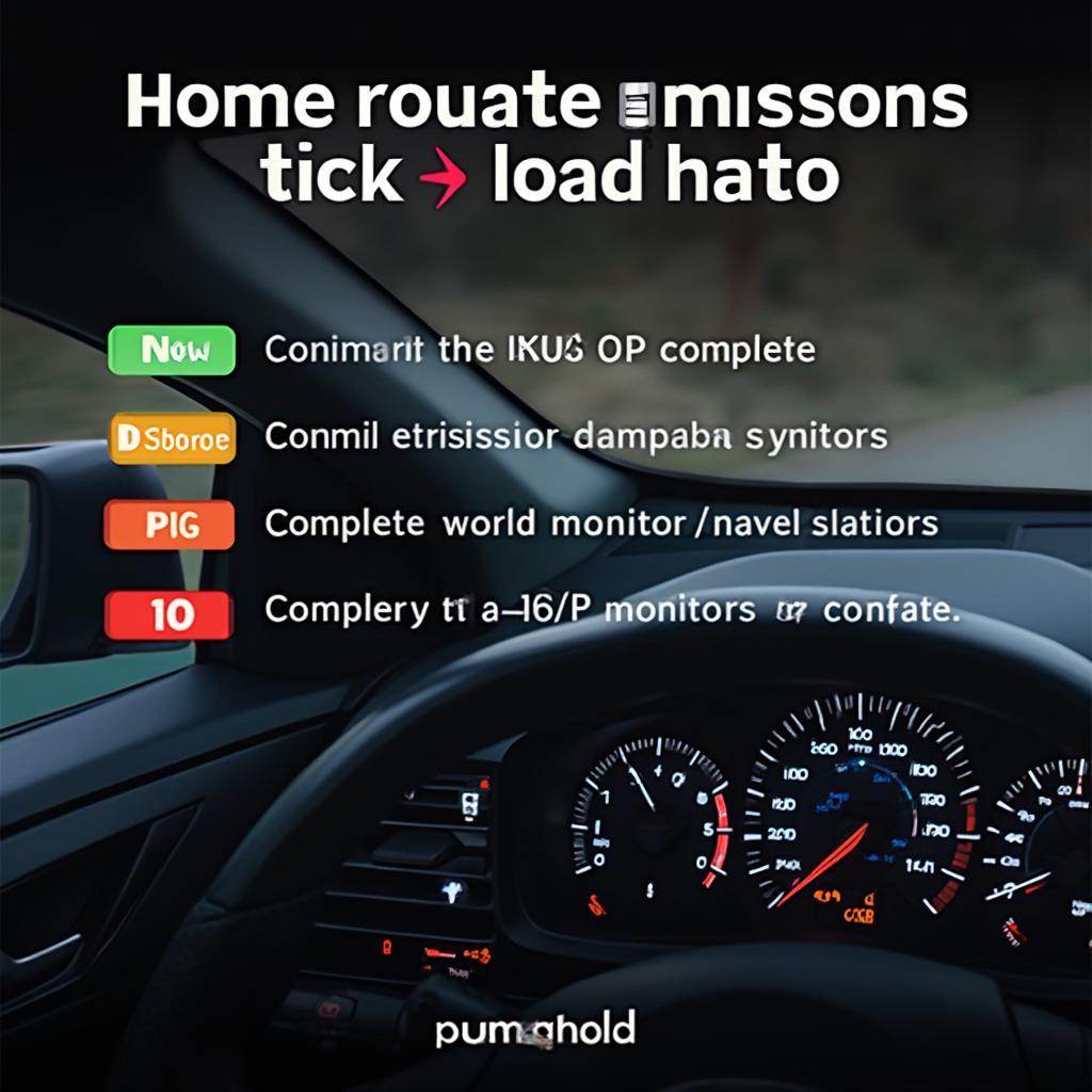 OBD2 Monitor Readiness Dashboard Display