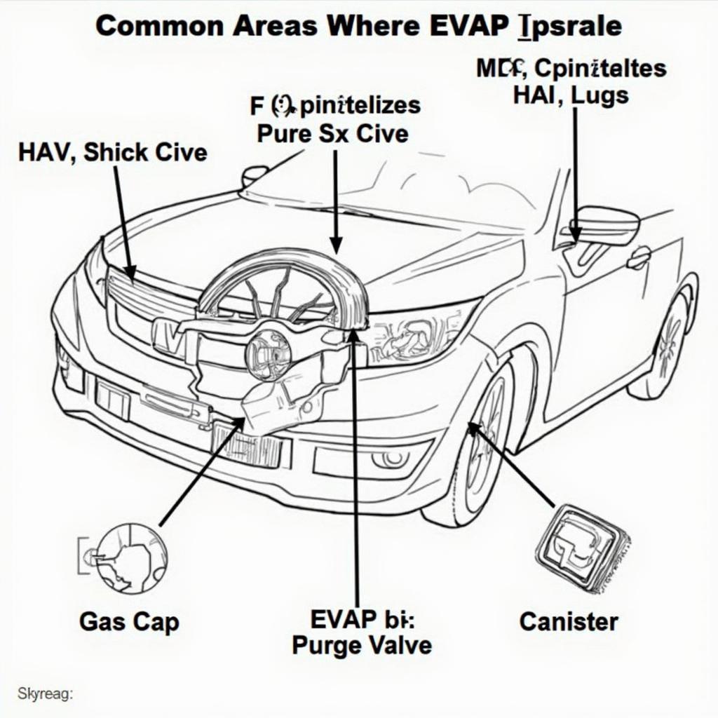 Honda Civic EVAP System Diagram Showing Potential Leak Points