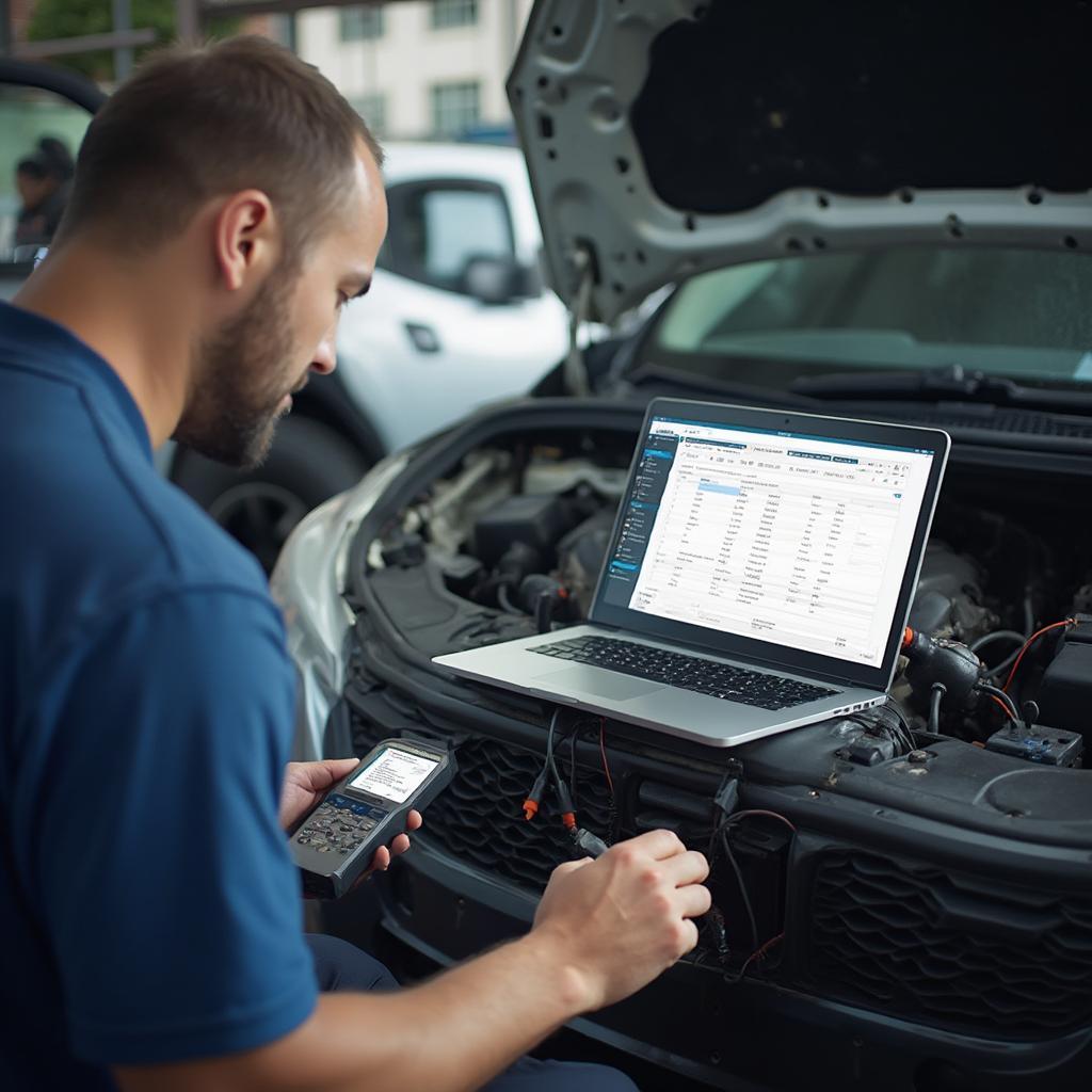 Mechanic Using OBD2 Scanner with PID Wiki