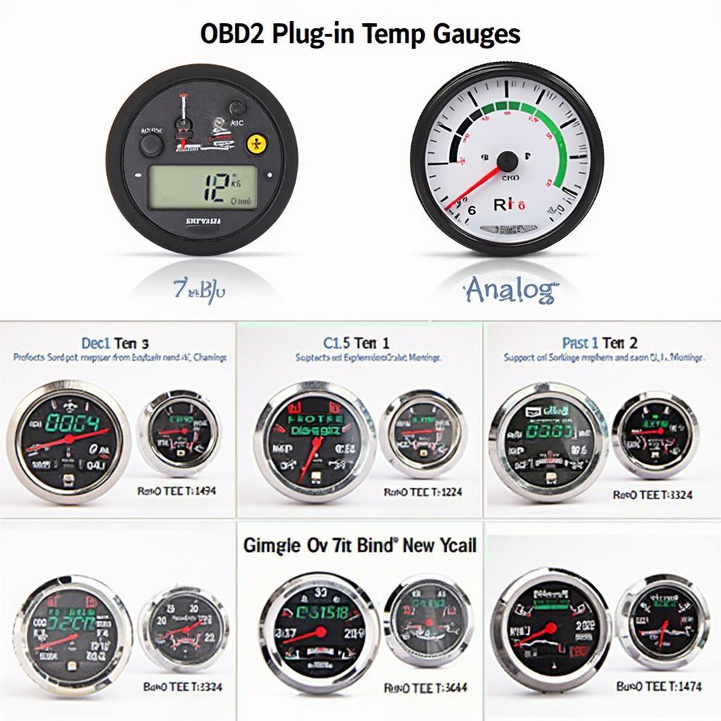 OBD2 Plug-in Temp Gauge Types