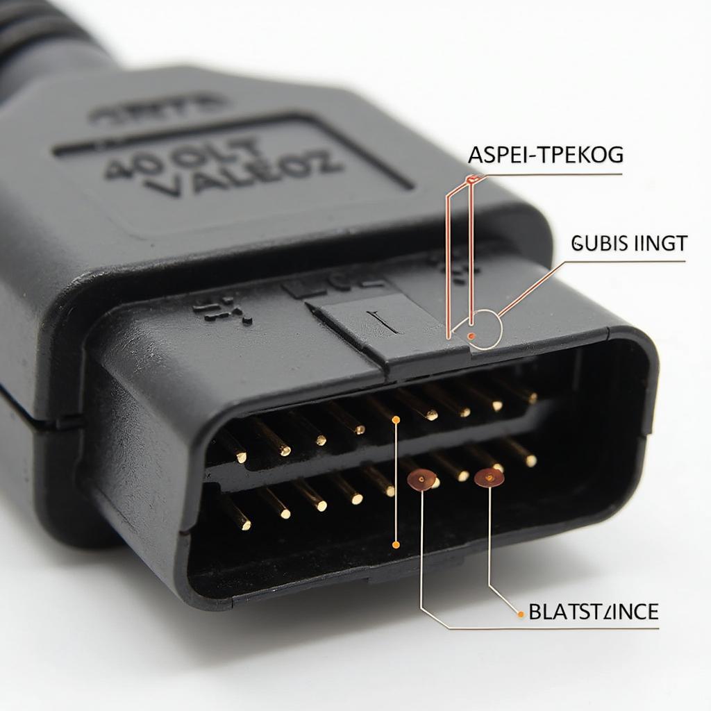 OBD2 Port 16-Pin Connector Close-Up