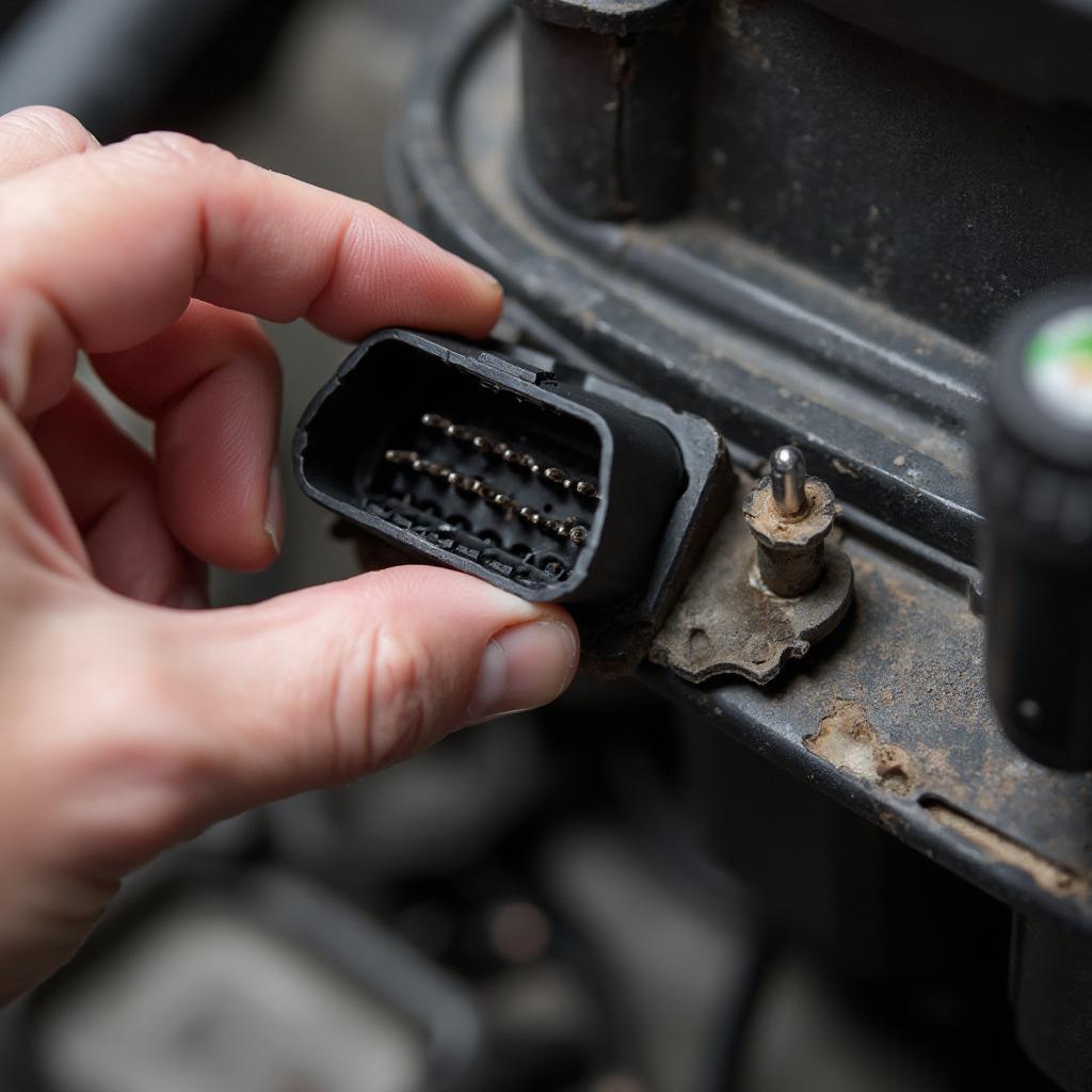 Inspecting the OBD2 port on a 1998 Ford Expedition