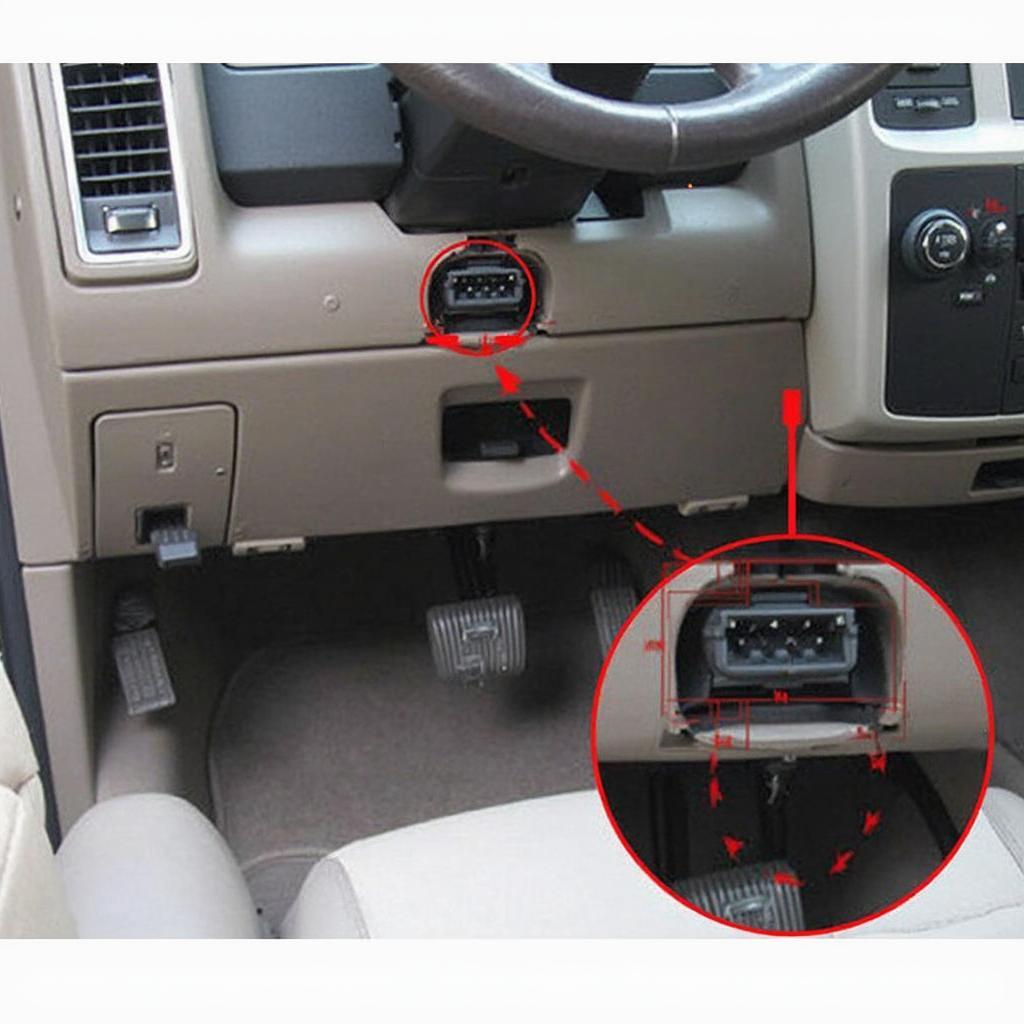 OBD2 Port Location on a Dodge Ram 1500